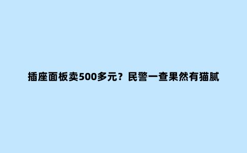 插座面板卖500多元?民警一查果然有猫腻