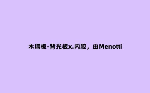 木墙板-背光板x.内腔,由Menotti Specchia提供
