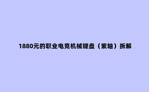 1880元的职业电竞机械键盘(紫轴)拆解