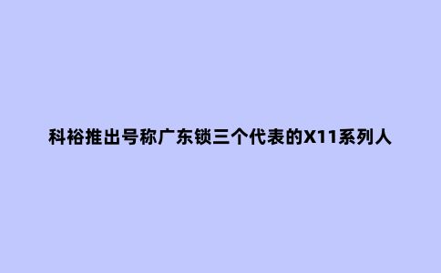 科裕推出号称广东锁三个代表的X11系列人脸识别可视猫眼智能门锁