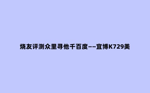 烧友评测众里寻他千百度——宜博K729美队版RGB机械键盘简评