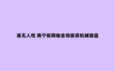 壕无人性 南宁极网咖全场狼派机械键盘