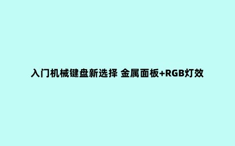 入门机械键盘新选择 金属面板+RGB灯效+防尘防水