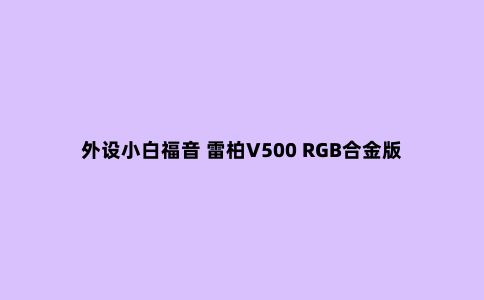 外设小白福音 雷柏V500 RGB合金版评测