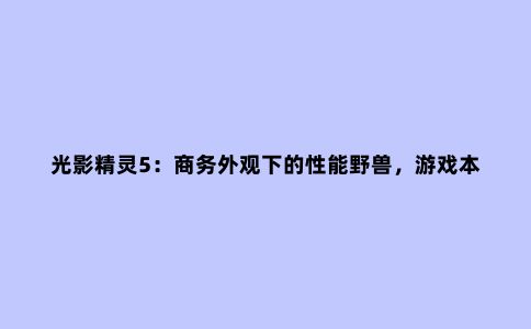 光影精灵5：商务外观下的性能野兽，游戏本中的多面手