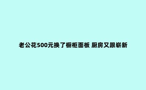 老公花500元换了橱柜面板 厨房又跟崭新了一样了!