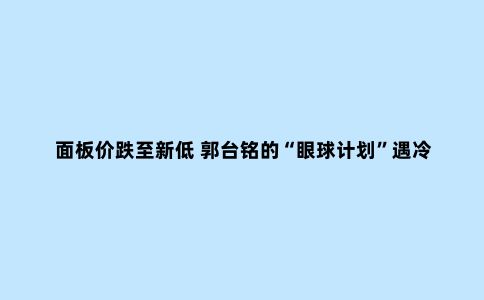 面板价跌至新低 郭台铭的“眼球计划”遇冷