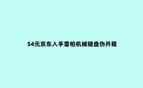 54元京东入手雷柏机械键盘伪开箱