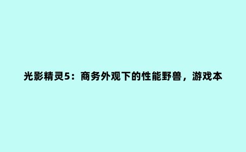 光影精灵5：商务外观下的性能野兽，游戏本中的多面手